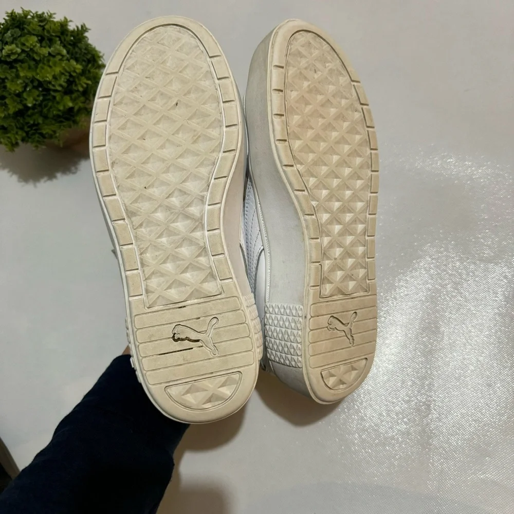 Puma White Platform Lace Up Sneakers Shoes‎ Women’s Size 7